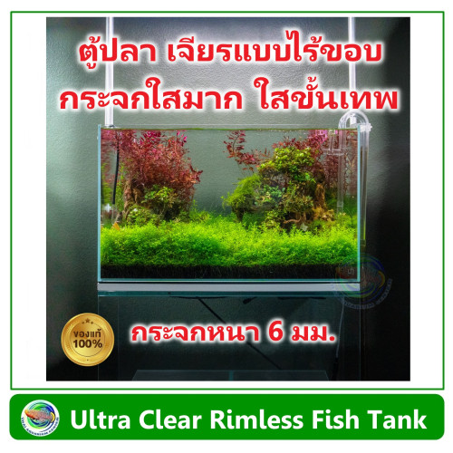 ตู้ปลา Ultra Clear Rimless Fish Tank ขนาด 30-60 cm ตู้ปลากระจกใสมาก เจียรแบบไร้ขอบ