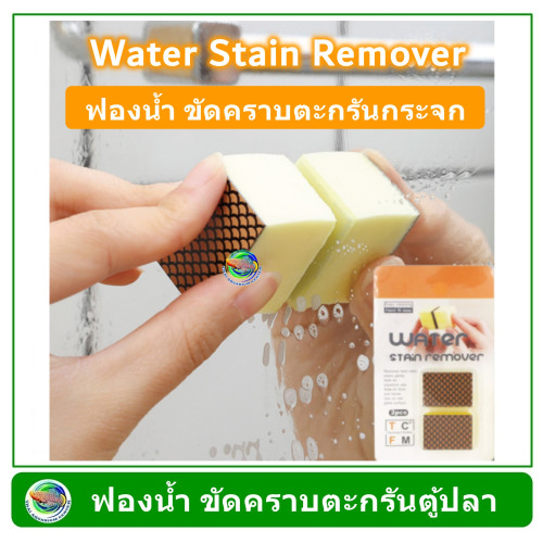 ฟองน้ำ ขัดคราบตะกรันที่กระจกตู้ปลา Water Stain Remover (1 แพ็ค มี 2 ชิ้น)