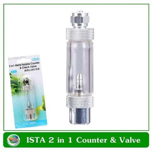 Ista อุปกรณ์นับฟอง CO2 2 In 1-Metal Bubble Counter  Check Valve ไม่มีเกลียว