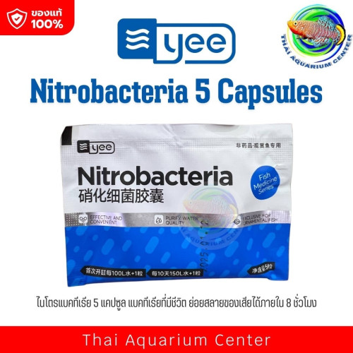 Yee Nitrifying Bacteria Capsules แคปซูลจุลินทรีย์สำหรับตู้ปลา เร่งรอบกรอง ช่วยน้ำใส ลดกลิ่น ของเสียห