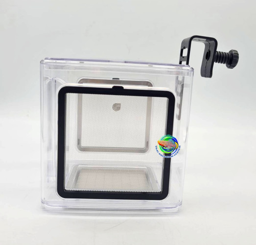 กล่องอคริลิค แยกเลี้ยงปลา กุ้ง ในตู้ปลาใหญ่ แบบแขวน แบบ 1 ช่อง พร้อมตะแกรงสแตนเลส 304  Aquarium Fish 5