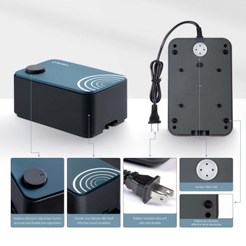 CHERLAM Super Quiet Air Pump รุ่น 8 W ลมออก 2 ทาง ปั๊มลมตู้ปลาเงียบที่สุด! แรงลมแน่น ใช้งานทนทาน 5