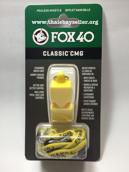 นกหวีด  FOX 40 Classic CMG สีเหลือง ของแท้ ของใหม่