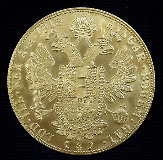 เหรียญที่ระลึกทองคำ 1915 Franc IOS IDG Avstriae Imperator  ประเทศออสเตรีย สวยมากพร้อมกล่อง 1