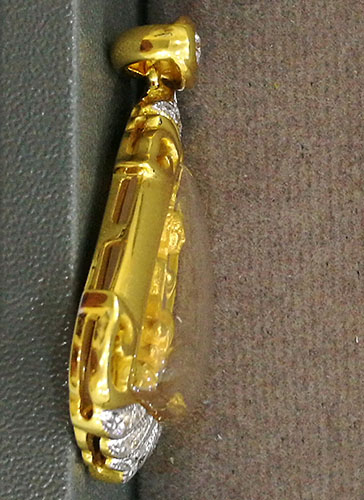 เหรียญพระสมเด็จนางพญา ส.ก.เนื้อทองคำ พิมพ์เล็ก ปี35 5รอบราชินี ร.9เสด็จร่วมพิธี พร้อมกรอบทองฝังเพชร 2