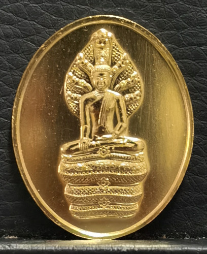 เหรียญพระนาคปรก ด้านหลังตรา สธ. เนื้อทองคำ ครบ 3 รอบ สมเด็จพระเทพรัตนราชสุดา ปี2534 สวยเดิมๆ