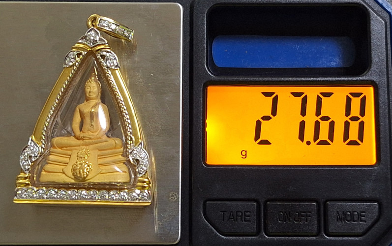 พระกริ่งพระพุทธโสธร เนื้อทองคำ ย้อนยุค พ.ศ.2500 ตรา ภปร.กาญจนาภิเษก ตลับทองฝังเพชร สวยมาก 4