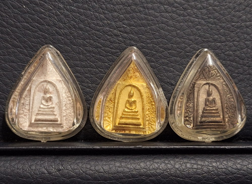 เหรียญพระสมเด็จคะแนนใบโพธิ์ ญสส.80 ชันษา ปี36 ชุดทองคำ พิธีใหญ่ สภาพสวยพร้อมกล่อง