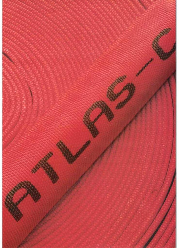 สายส่งน้ำดับเพลิงผ้าใบโพลีเอสเตอร์สีแดง-ยางสังเคราะห์ ยี่ห้อ ATLAS-C