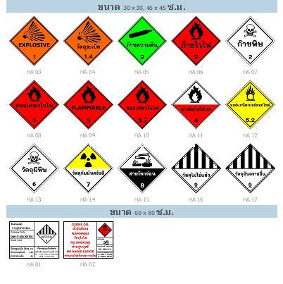 ป้ายขนส่งสารเคมีและวัตถุอันตราย (Hazardous Material Shipping Sign)