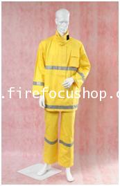 ชุดซ้อมดับเพลิง แบบเสื้อและกางเกง ผ้า Dale Antiflame เคลือบสารกันไฟ ได้มาตราฐาน