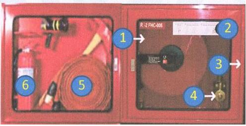 ตู้เก็บสายส่งน้ำดับเพลิง Hose Reel พร้อมอุปกรณ์แบบสองประตู 80+80x100x40 cm.(เฉพาะตู้)