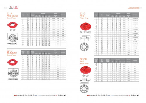 MECH model.321G Adaptor Flange PN16 Grooved UL/FM
