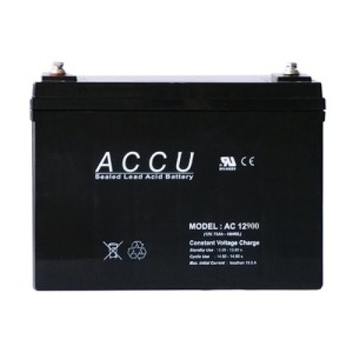 ACCU BATTERY รุ่น AC12900 12V 90AH แบตเตอรี่แห้งสำรองไฟ