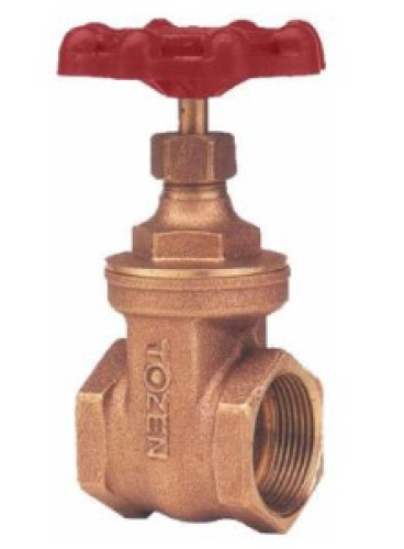 TOZEN GATE VALVE Class 125 Brass Gate Valve (FIG 3101) Size 1-1/2