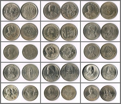 ชุดเหรียญกษาปณ์ที่ระลึก 1 บาท จำนวน 16 เหรียญ