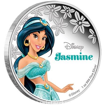 Jasmine Disney Princess เนื้อเงินขัดเงา ขนาด 4 ซม. พร้อมแพคเกจเล่ม ของ New Zealand Mint