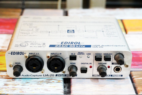 EDIROL UA-25 USBMIDI AUDIO INTERFACE 24bit/96kHz ซาวด์การ์ดทำเพลงตัดต่อบันทึกเสียง กล่อง+USB+ไดร์เว