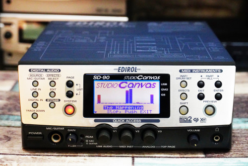 EDIROL SD-90 Studio Canvas ซัพพอร์ทWAVและMIDI 1050เสียง/กลอง30 ซาวด์24บิต USB ok สายต่อครบชุด