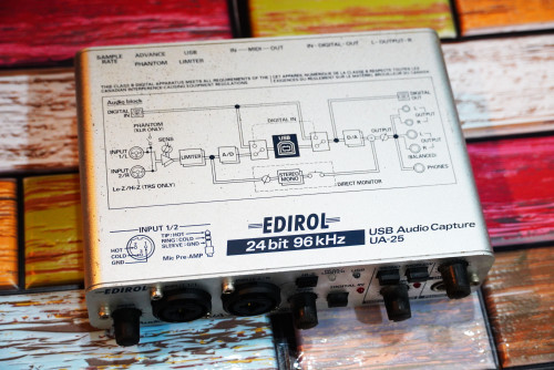 EDIROL UA-25 USBMIDI AUDIO INTERFACE 24bit/96kHz ซาวด์การ์ดทำเพลงตัดต่อบันทึกเสียง กล่อง+USB+ไดร์เว 1
