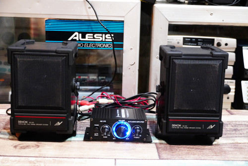 ลำโพง DENON ญี่ปุ่น + แอมป์ + สายต่อ + อะแด๊ปเตอร์ครบ เอาไว้เน้นเสียงแหลม