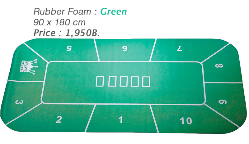 Rubber Foam สีเขียวแบบเหลี่ยม สำหรับปูโต๊ะโป้กเกอร์ Foam Poker Table Top