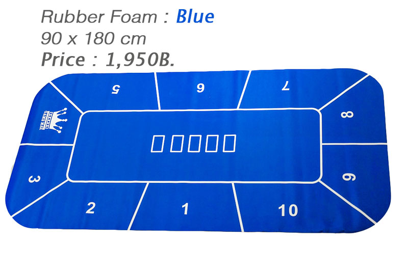 Rubber Foam สีน้ำเงินแบบเหลี่ยม สำหรับปูโต๊ะโป้กเกอร์ Foam Poker Table Top