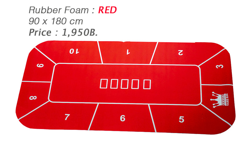 Rubber Foam สีแดงแบบเหลี่ยม สำหรับปูโต๊ะโป้กเกอร์ Foam Poker Table Top
