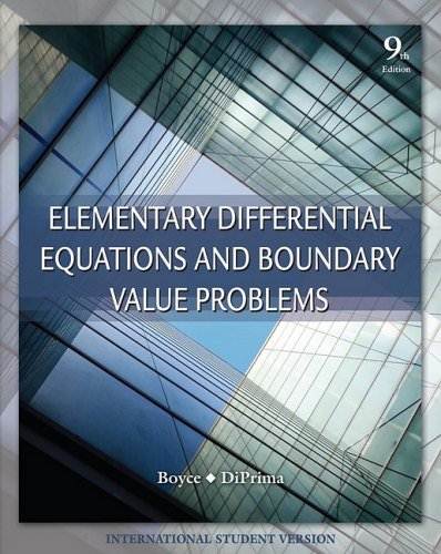 Elementary Differential Equations and Boundary Value Problems, ISBN 9780470398739