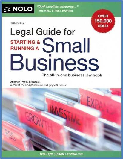 Legal Guide for Starting  Running a Small Business, 12th Edition   ISBN  9781413313819