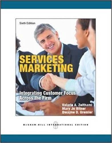 Services Marketing   6th Edition  ISBN 9780071086967