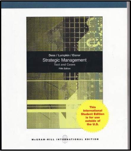 Strategic Management Text and Cases  5 Edition  ISBN 9780071314053