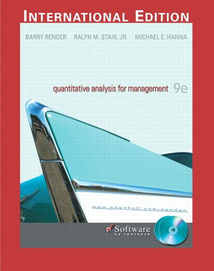 Quantitative Analysis for Management with CD: International Edition ISBN 9780131971028
