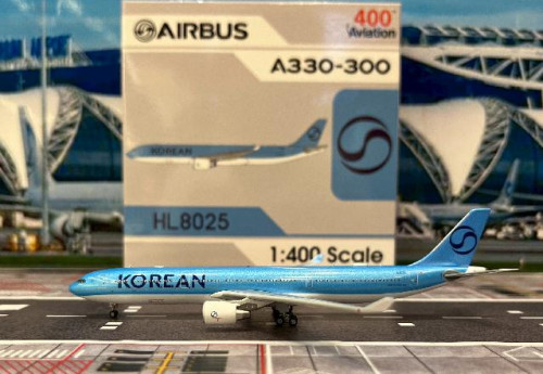 Aviation 1:400 Korean A330-323 HL8025 AV4351 [Width 15 Length 16 Height 4 cm]