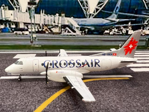 Herpa Wings 1:200 Crossair Saab 340 HB-AKN HW573252 [Width 10.5 Length 9.5 Height 3 cms] 3