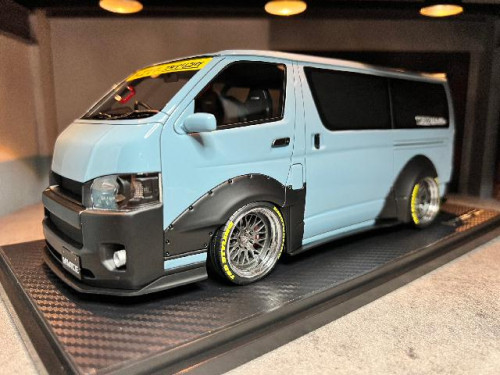  Ignition:IG2803 1:18 T.S.D Works Hiace Blue Gray [Width 9 Length 28 Height 10 cms] 