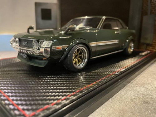 Ignition:IG2592 1:18 Toyota Celica 1600GTV (TA22) Green With Engine [Width 10 Length 25 Height 7 cms