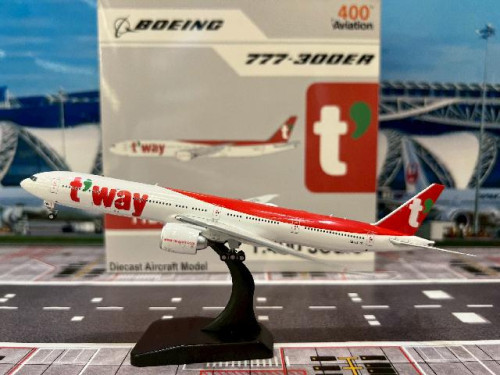 Aviation 1:400 T'Way Air 777-300ER HL8706 AV4297 [Width 16 Length 18 Height 5 cm]