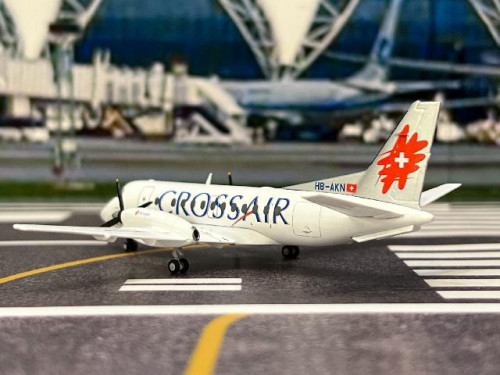 Herpa Wings 1:200 Crossair Saab 340 HB-AKN HW573252 [Width 10.5 Length 9.5 Height 3 cms] 5