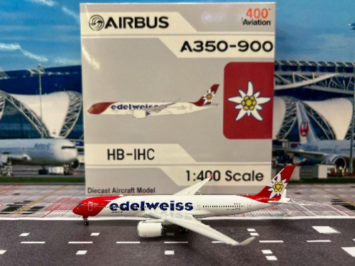 Aviation 1:400 Edelweiss A350-941 HB-IHC AV4278 [Width 16 Length 16.5 Height 4 cms]