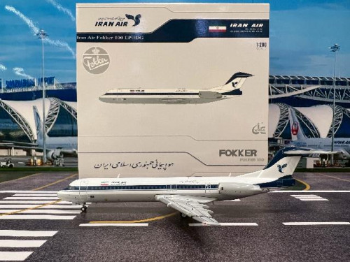 JCWings 1:200 Iran Air Fokker 100 EP-IDG LH2342 [Width 14 Length 18 Height 4 cms]