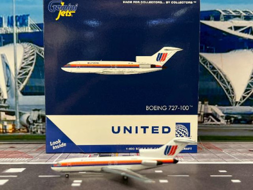 Gemini Jets 1:400 United 727-100 N7001U GJ2349 [Width 8 Length 10 Height 2.5 cm]