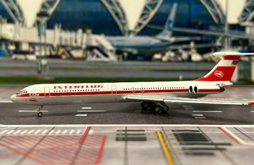 Phoenix 1:400 Interflug IL-62M DM-SEL PH12052 [Width 11 Length 13.5 Height 3 cm] 1