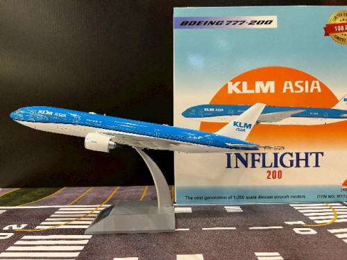 Inflight 1:200 KLM Asia 777-206ER PH-BQN IF772KLA0924 [Width 33 Length 32 Height 8 cms]