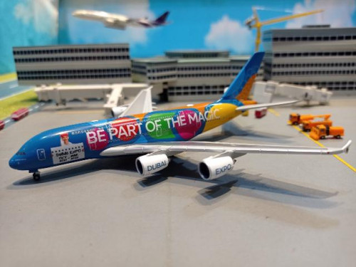 Herpa Wings HW536288 1:500 Emirates A380 Expo 2020 A6-EEU [Width 16 Length 15 Height 5 cms]