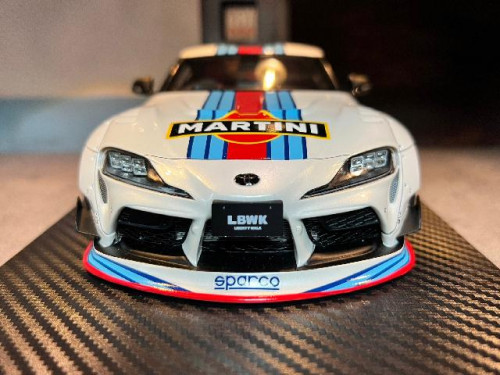IG2654 1:18 LB-WorksToyota Supra (A90) White/Blue/Red [Width 10 Length 24 Height 7 cms] 6