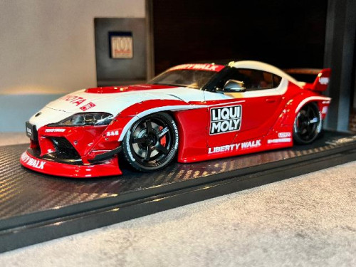 IG2651 1:18 LB-Works Toyota Supra (A90) White/Red [Width 10 Length 24 Height 7 cms]  
