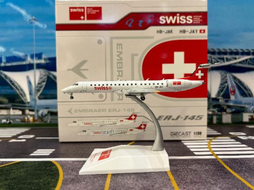 JCWings 1:200 Swiss Embraer ERJ-145LU HB-JAK XX20441 [Width 10 Length 15 Height 3 cm]