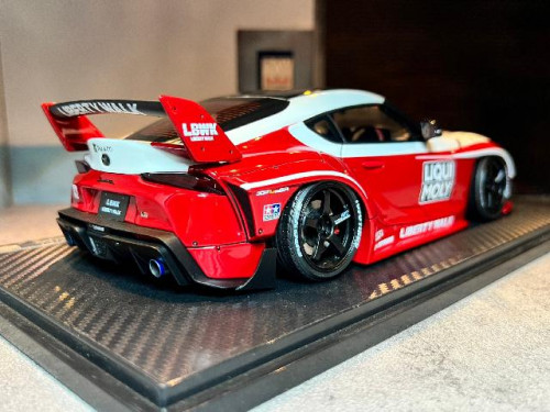 IG2651 1:18 LB-Works Toyota Supra (A90) White/Red [Width 10 Length 24 Height 7 cms] 2