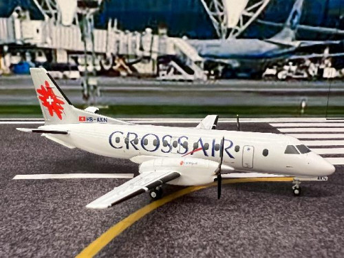 Herpa Wings 1:200 Crossair Saab 340 HB-AKN HW573252 [Width 10.5 Length 9.5 Height 3 cms] 2